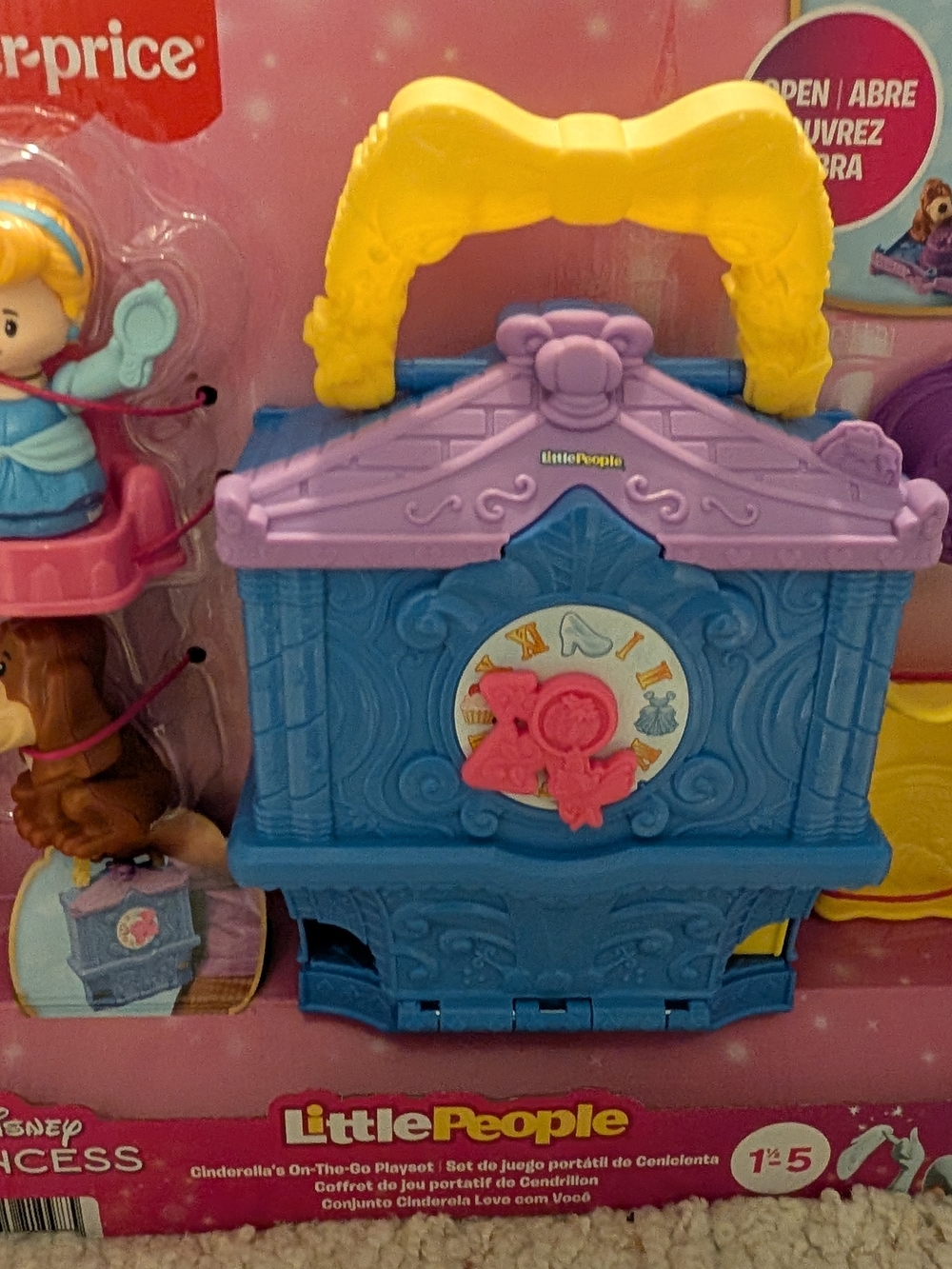 Fisher-Price Little People Cinderella On-The-Go Playset - Blue, Purple, Yellow